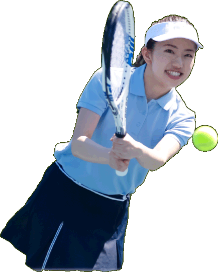 テニスラケットを構える女性